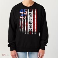 45 47 Trump 2024 American Flag Women's Sweatshirt thumb 0