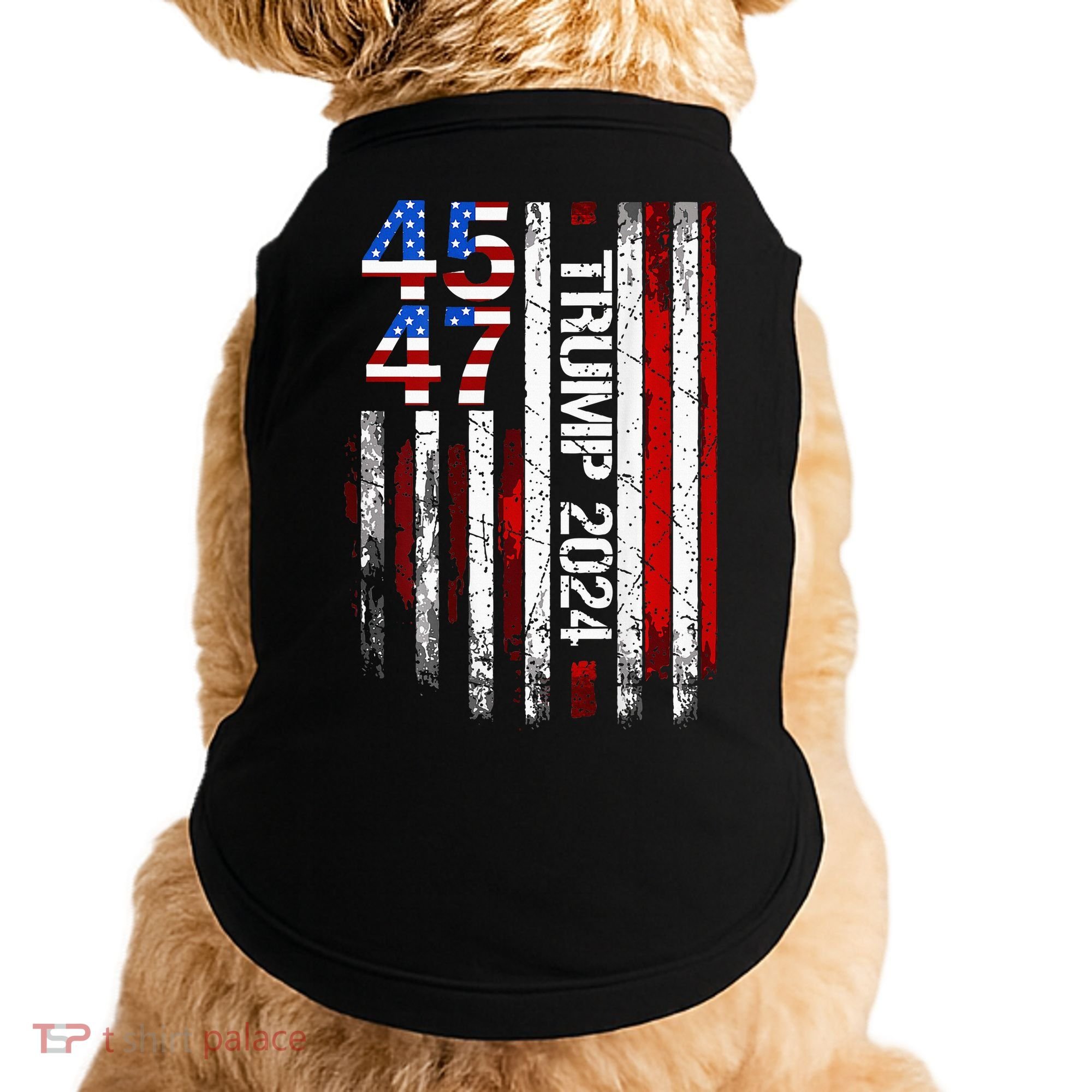 45 47 Trump 2024 American Flag Doggie Tank