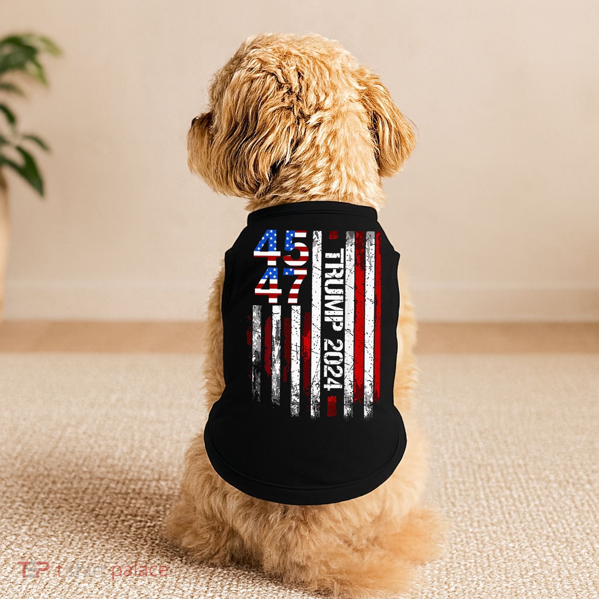 45 47 Trump 2024 American Flag Doggie Tank