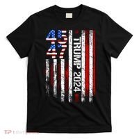 45 47 Trump 2024 American Flag T-Shirt thumb 0