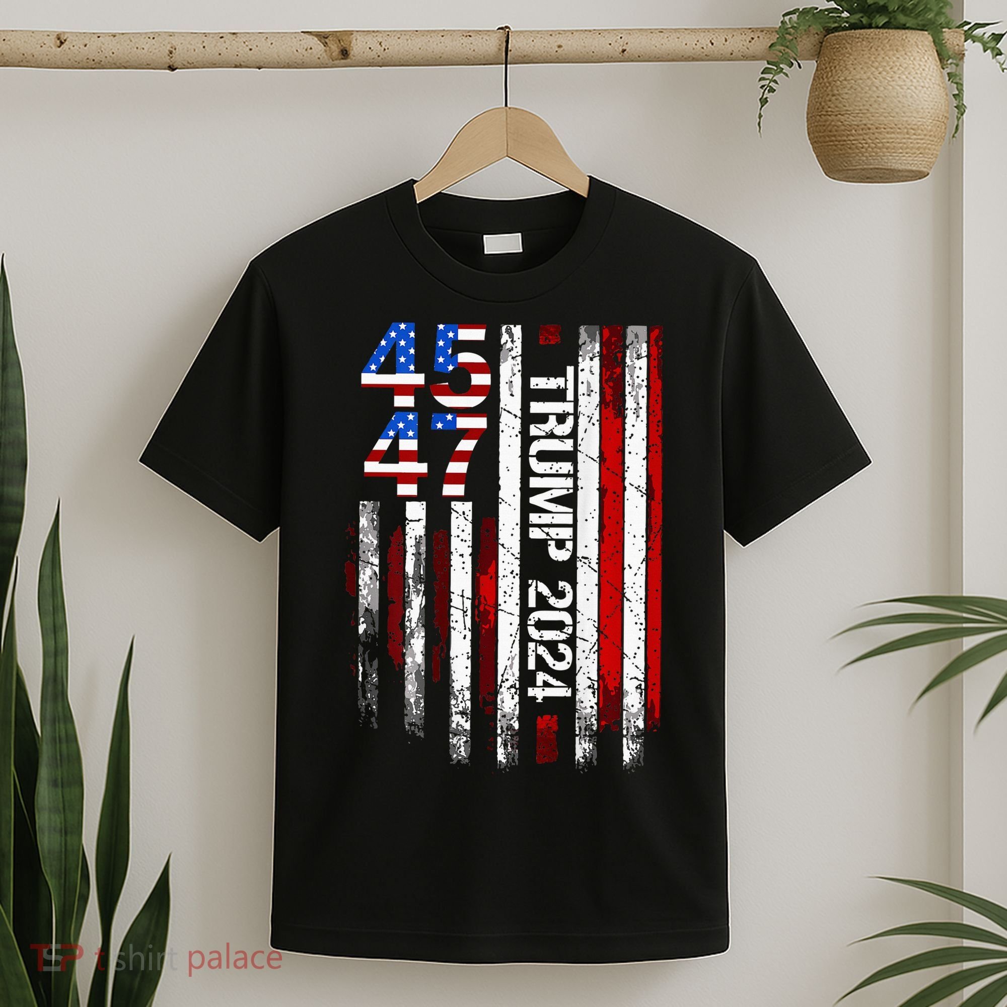 45 47 Trump 2024 American Flag T-Shirt