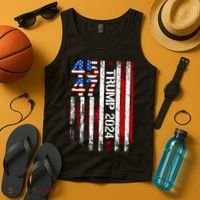 45 47 Trump 2024 American Flag Tank Top thumb 4