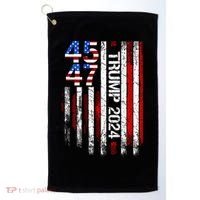 45 47 Trump 2024 American Flag Golf Towel thumb 0