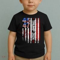 45 47 Trump 2024 American Flag Toddler T-Shirt thumb 2
