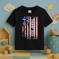 45 47 Trump 2024 American Flag Toddler T-Shirt thumb 3