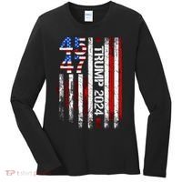 45 47 Trump 2024 American Flag Women's Long Sleeve Shirt thumb 0