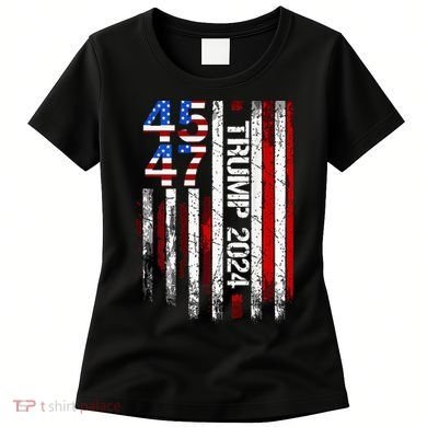 45 47 Trump 2024 American Flag Women's T-Shirt