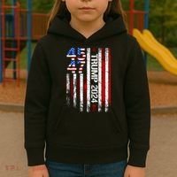 45 47 Trump 2024 American Flag Kids Hoodie thumb 3