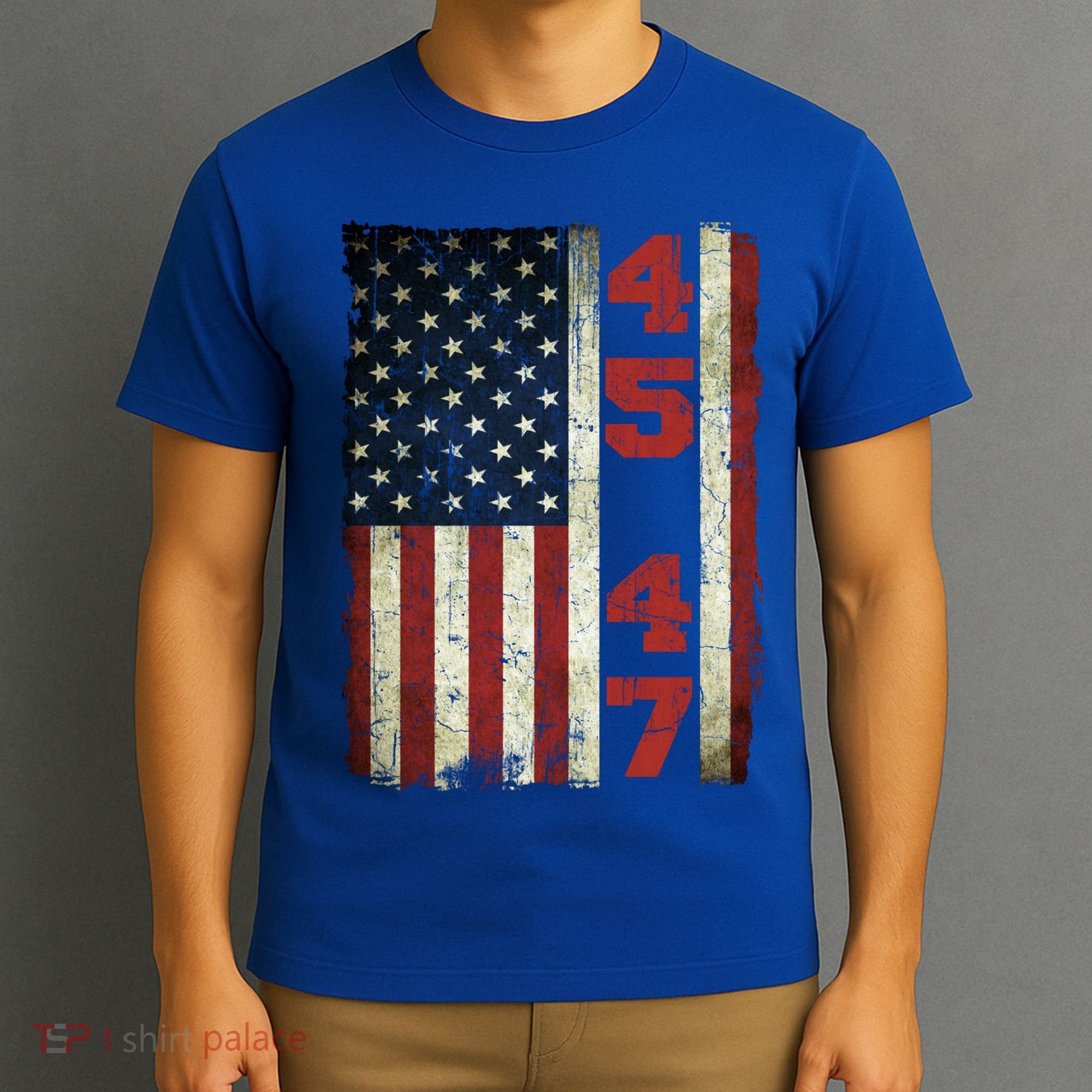 45 47 Trump Vintage Usa Flag 2024 President Election Politic T-Shirt