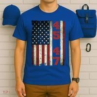 45 47 Trump Vintage Usa Flag 2024 President Election Politic T-Shirt thumb 6