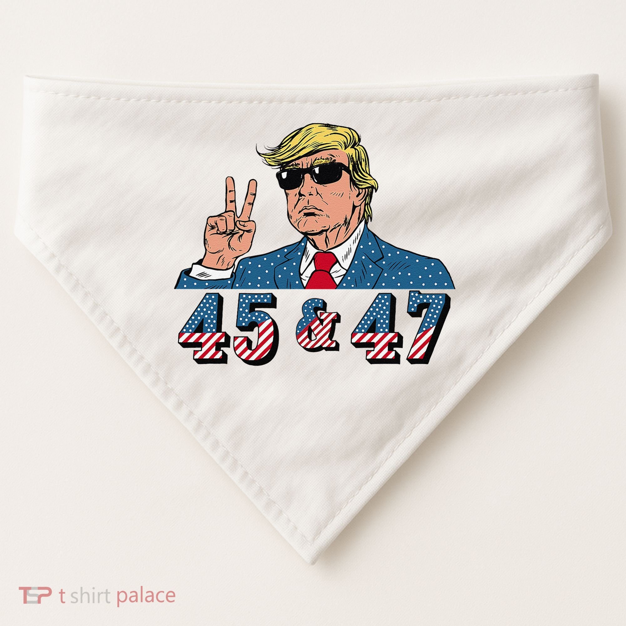 45 47 Trump Vote Elect Won USA-Made Doggie Bandana