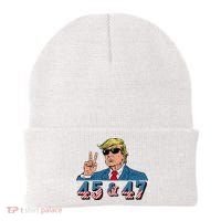 45 47 Trump Vote Elect Won Beanie thumb 0