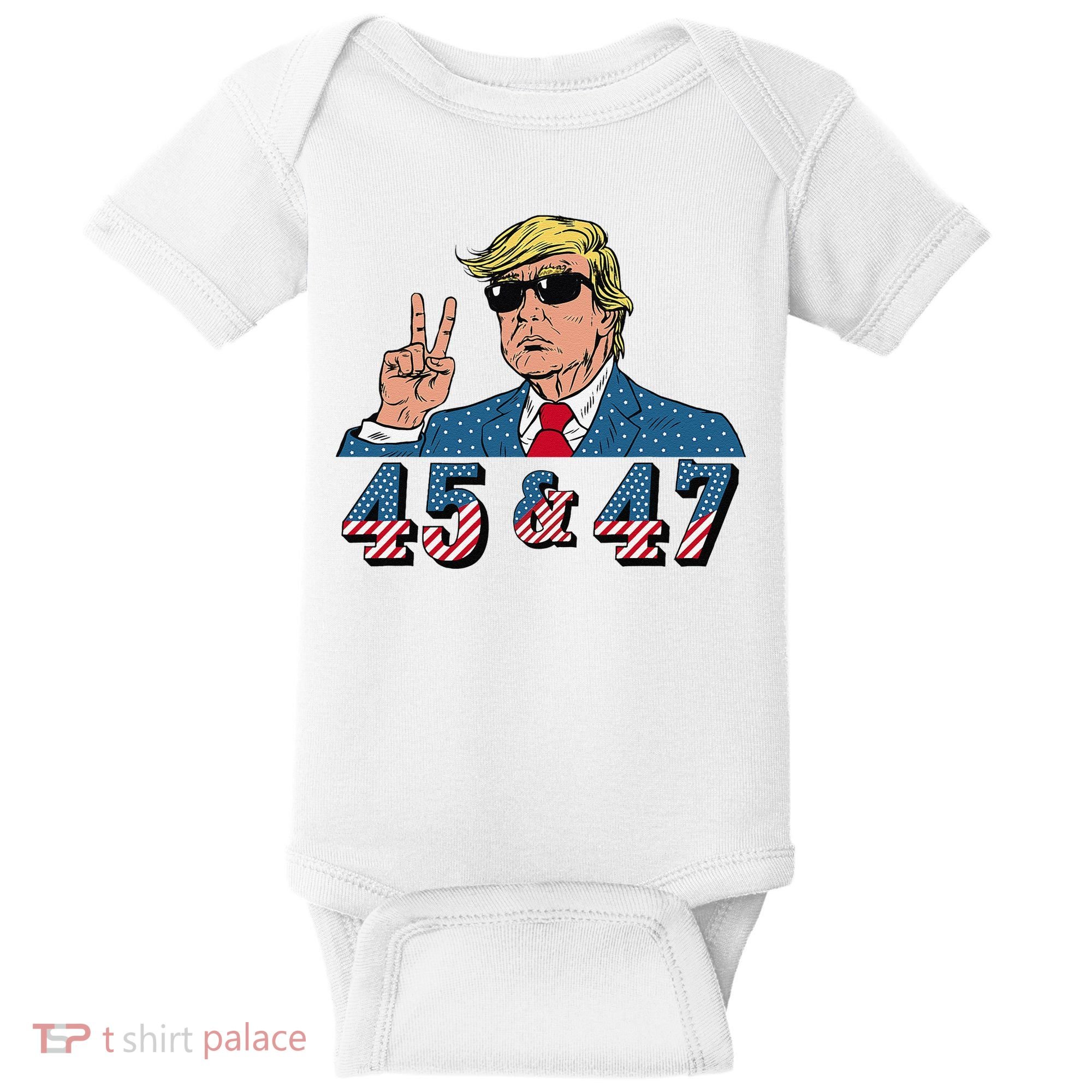 45 47 Trump Vote Elect Won Baby Bodysuit