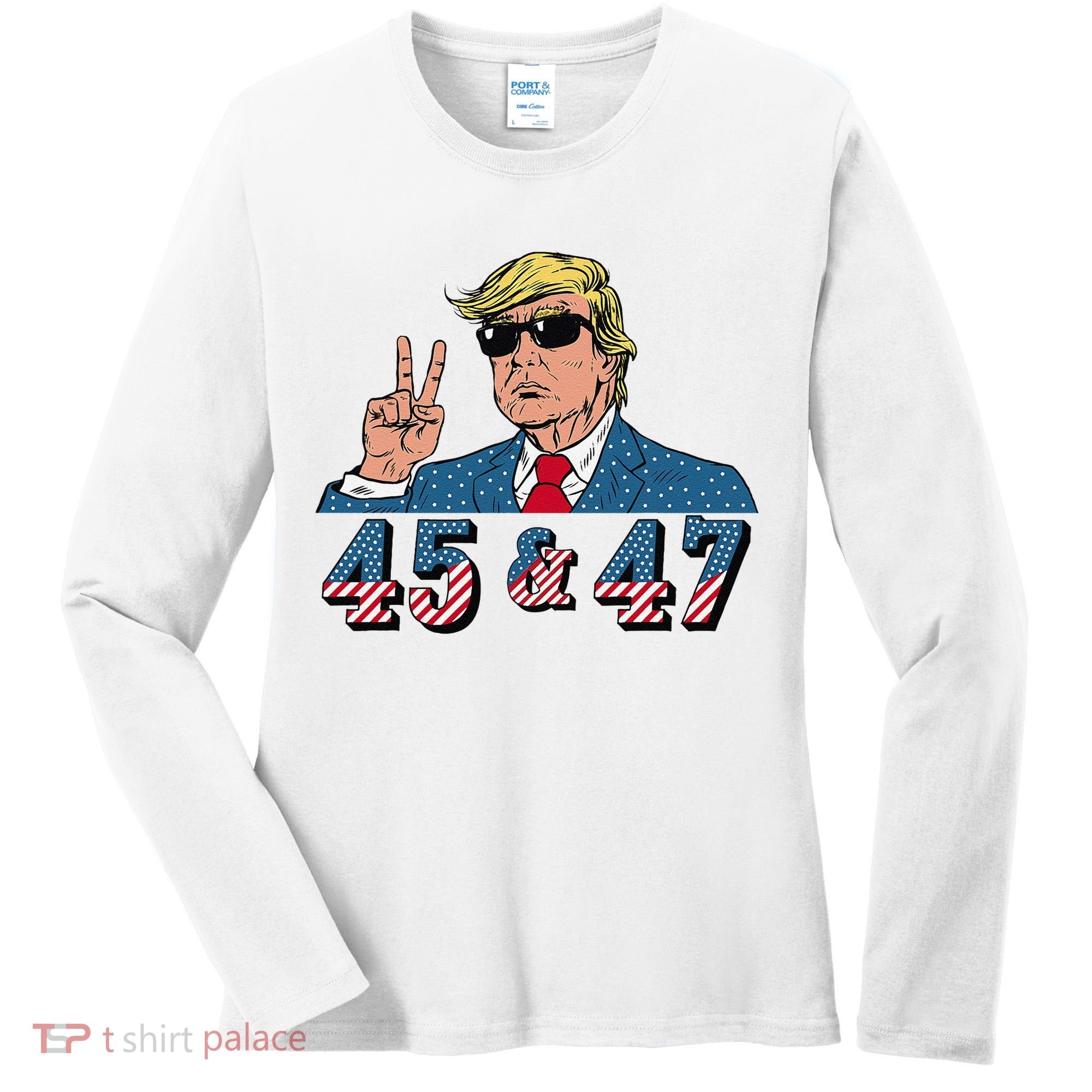 45 47 Trump Vote Elect Won Women's Long Sleeve Shirt