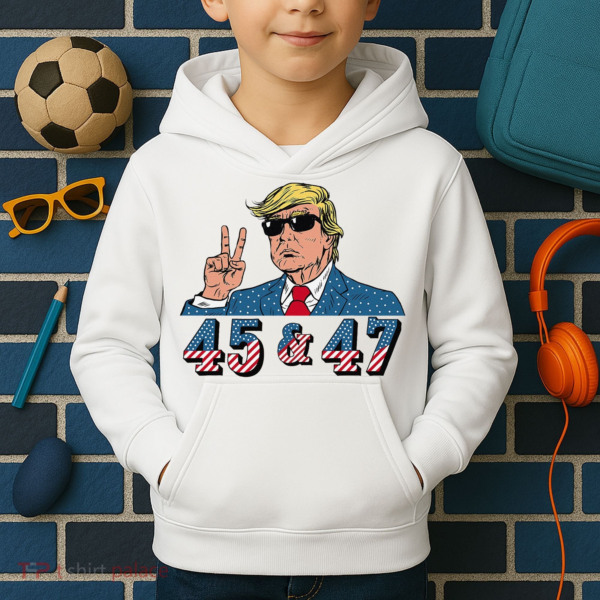45 47 Trump Vote Elect Won Kids Hoodie