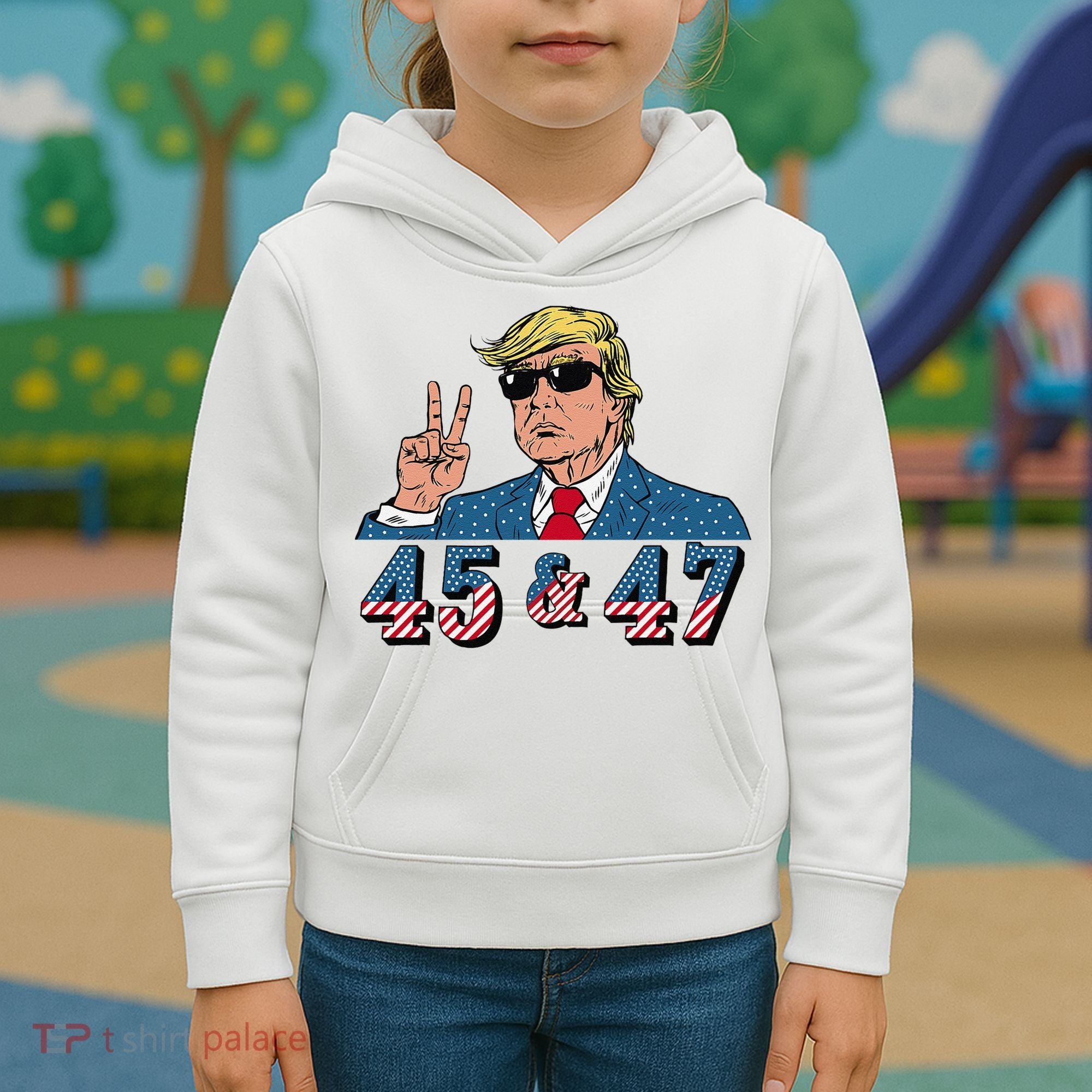 45 47 Trump Vote Elect Won Kids Hoodie