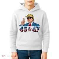 45 47 Trump Vote Elect Won Kids Hoodie thumb 4