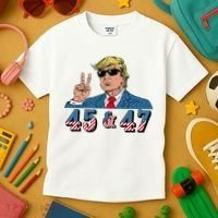 45 47 Trump Vote Elect Won Kids T-Shirt thumb 3