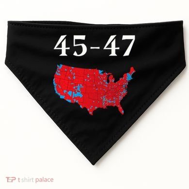 45 47 Trump Election Map 2024 USA-Made Doggie Bandana