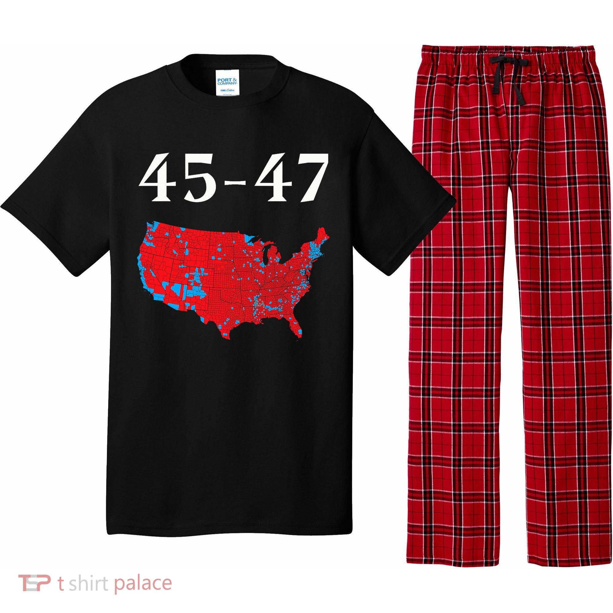 45 47 Trump Election Map 2024 Pajama Set