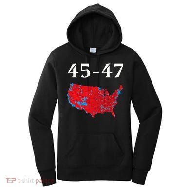 45 47 Trump Election Map 2024 Women's Hoodie
