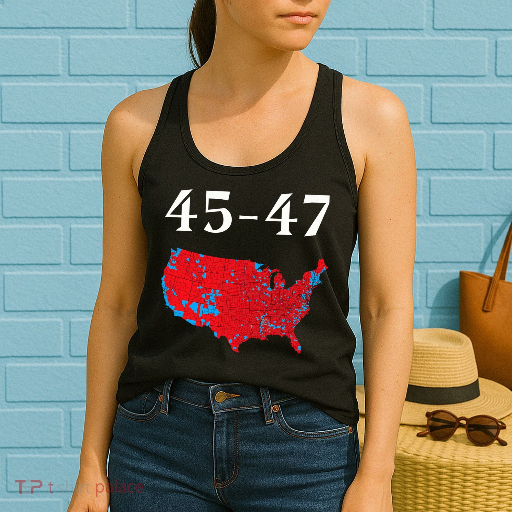 45 47 Trump Election Map 2024 Women's Tank Top