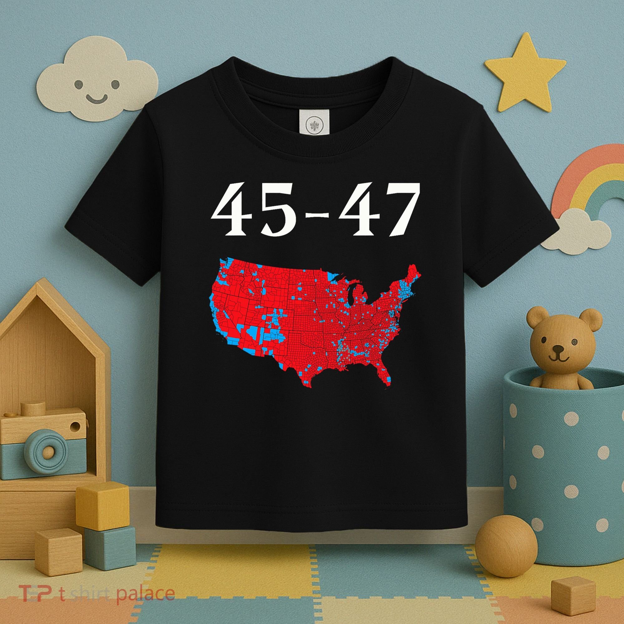 45 47 Trump Election Map 2024 Toddler T-Shirt