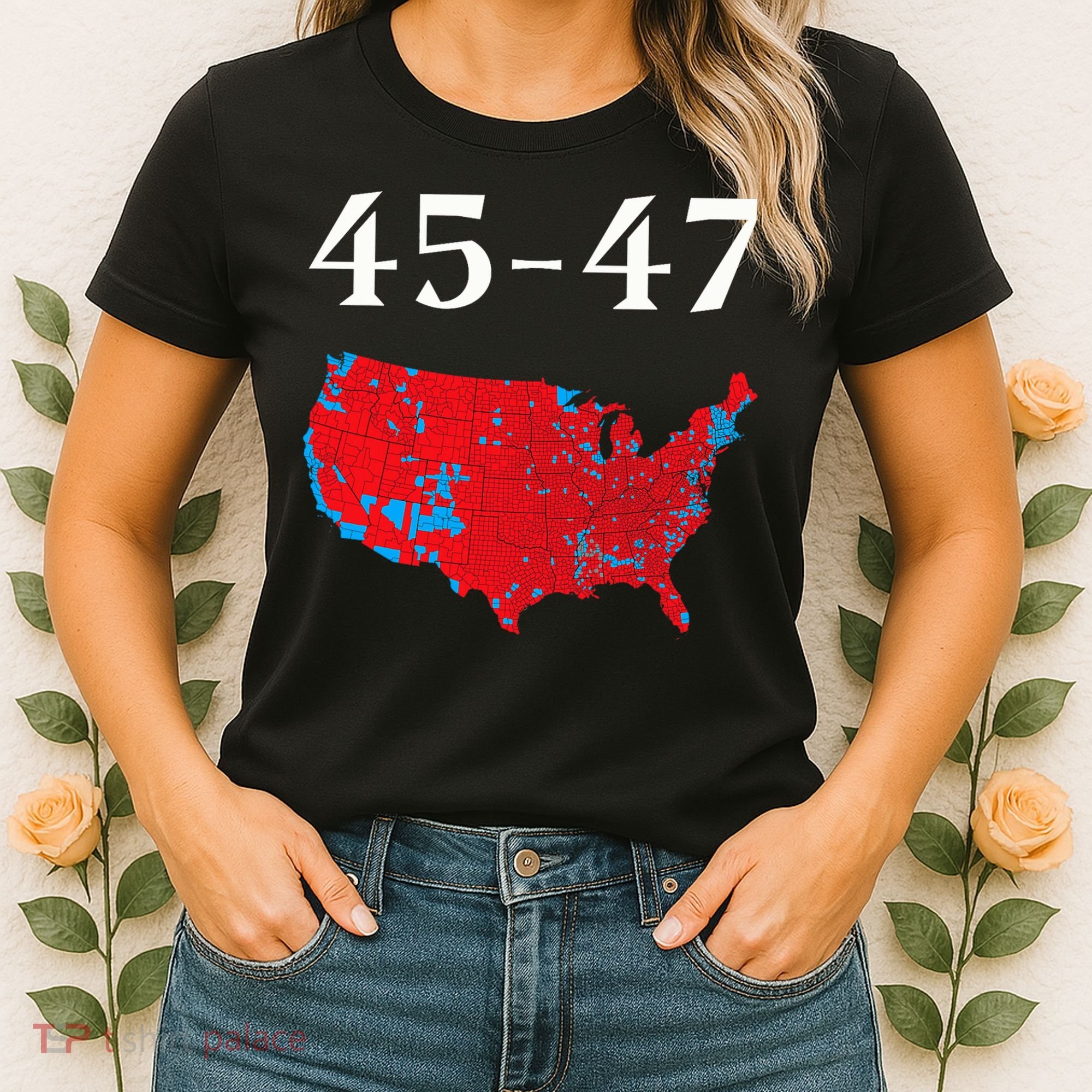 45 47 Trump Election Map 2024 Women's T-Shirt