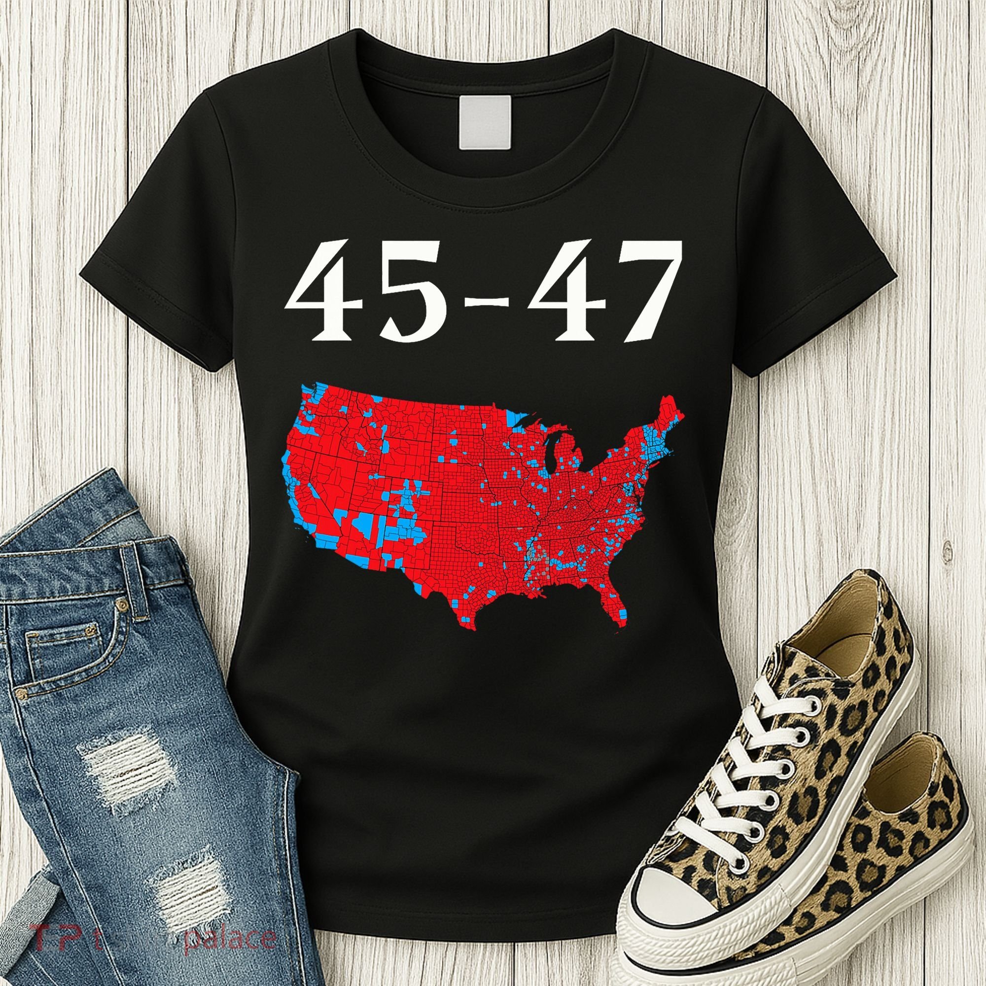 45 47 Trump Election Map 2024 Women's T-Shirt
