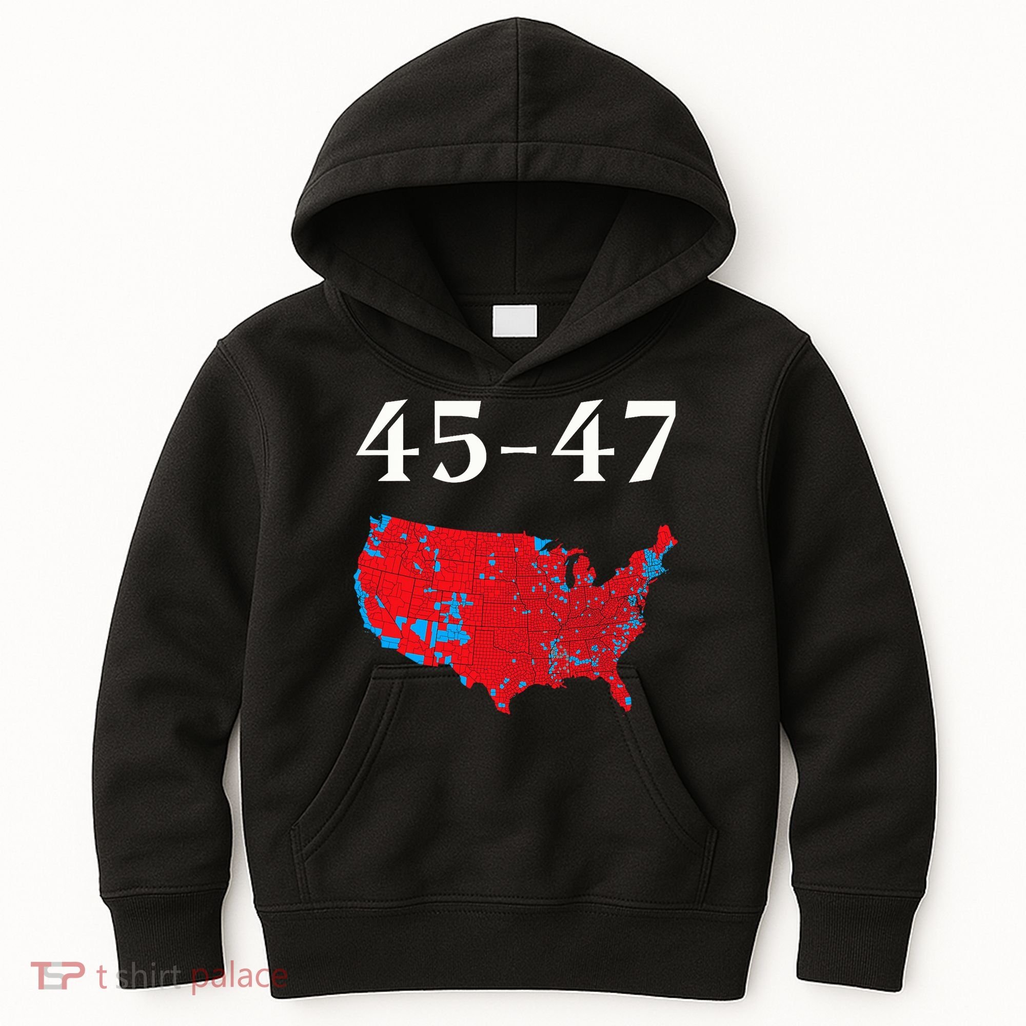 45 47 Trump Election Map 2024 Kids Hoodie