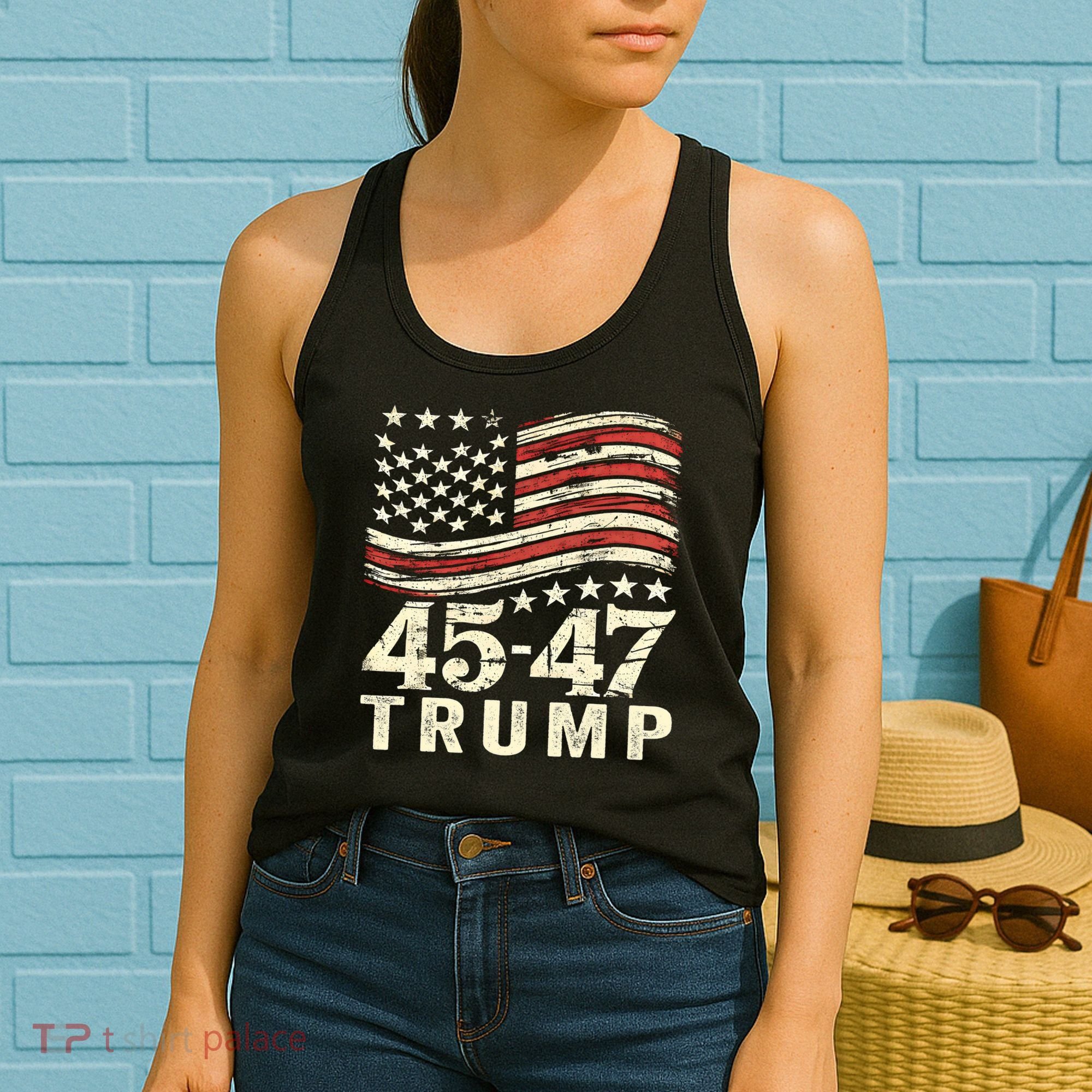 45 47 Usa Flag Trump Inauguration Day 2025 Women's Tank Top