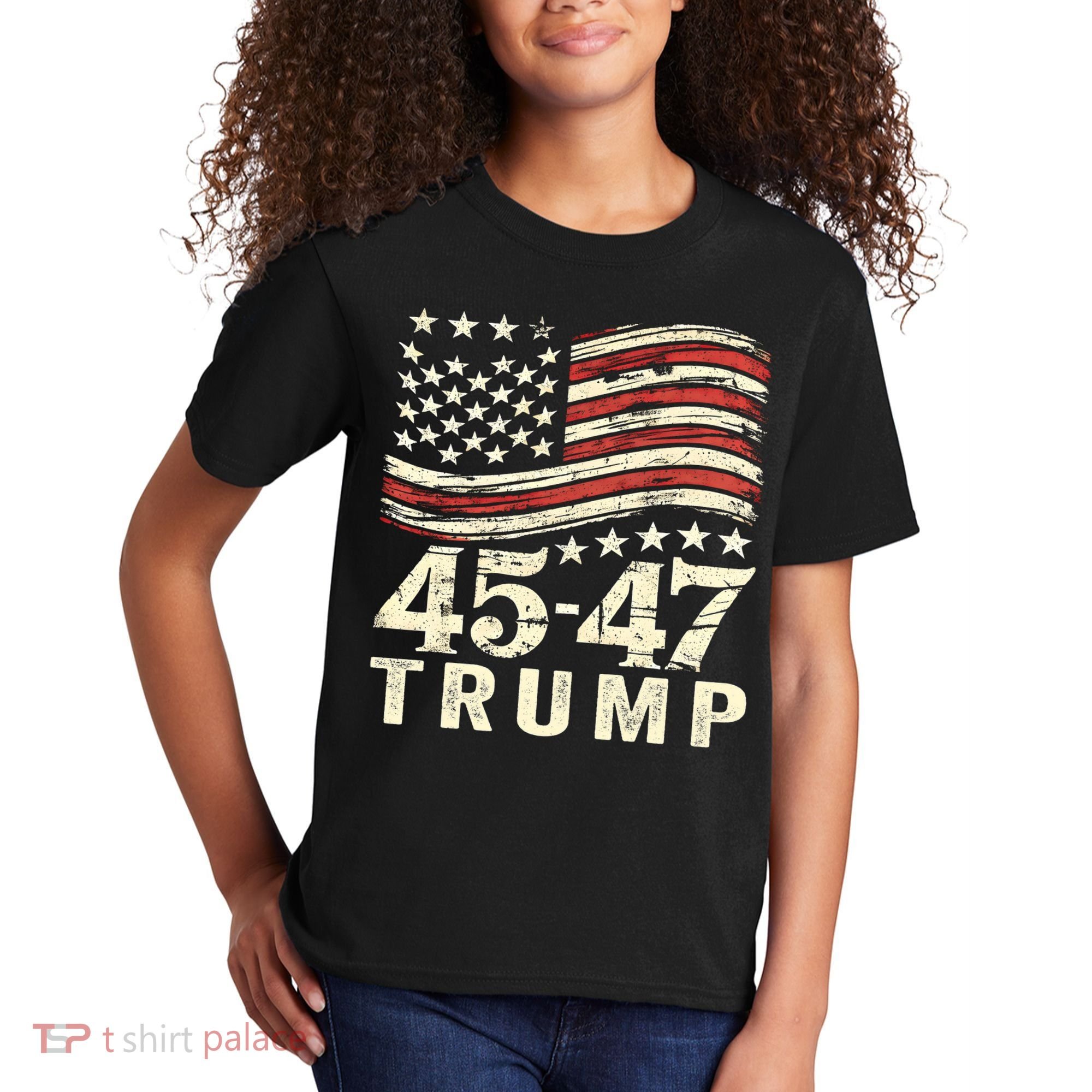 45 47 Usa Flag Trump Inauguration Day 2025 Kids T-Shirt