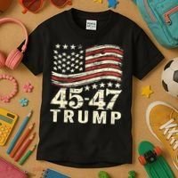 45 47 Usa Flag Trump Inauguration Day 2025 Kids T-Shirt thumb 3