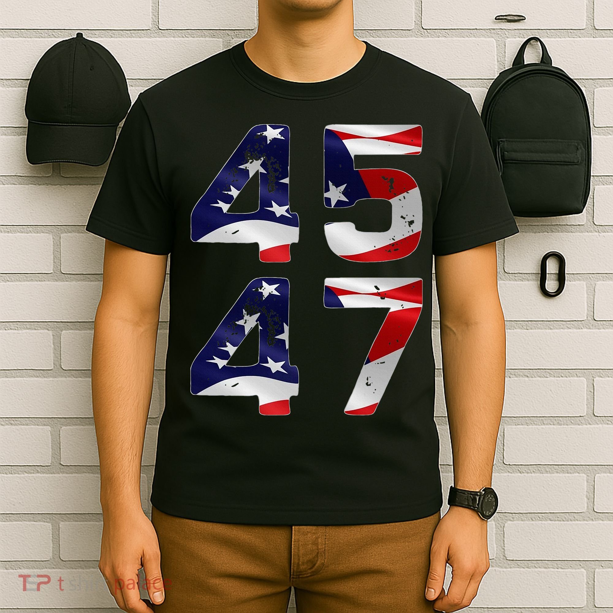 45 47 Usa Flag T-Shirt