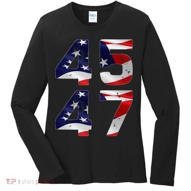 45 47 Usa Flag Women's Long Sleeve Shirt