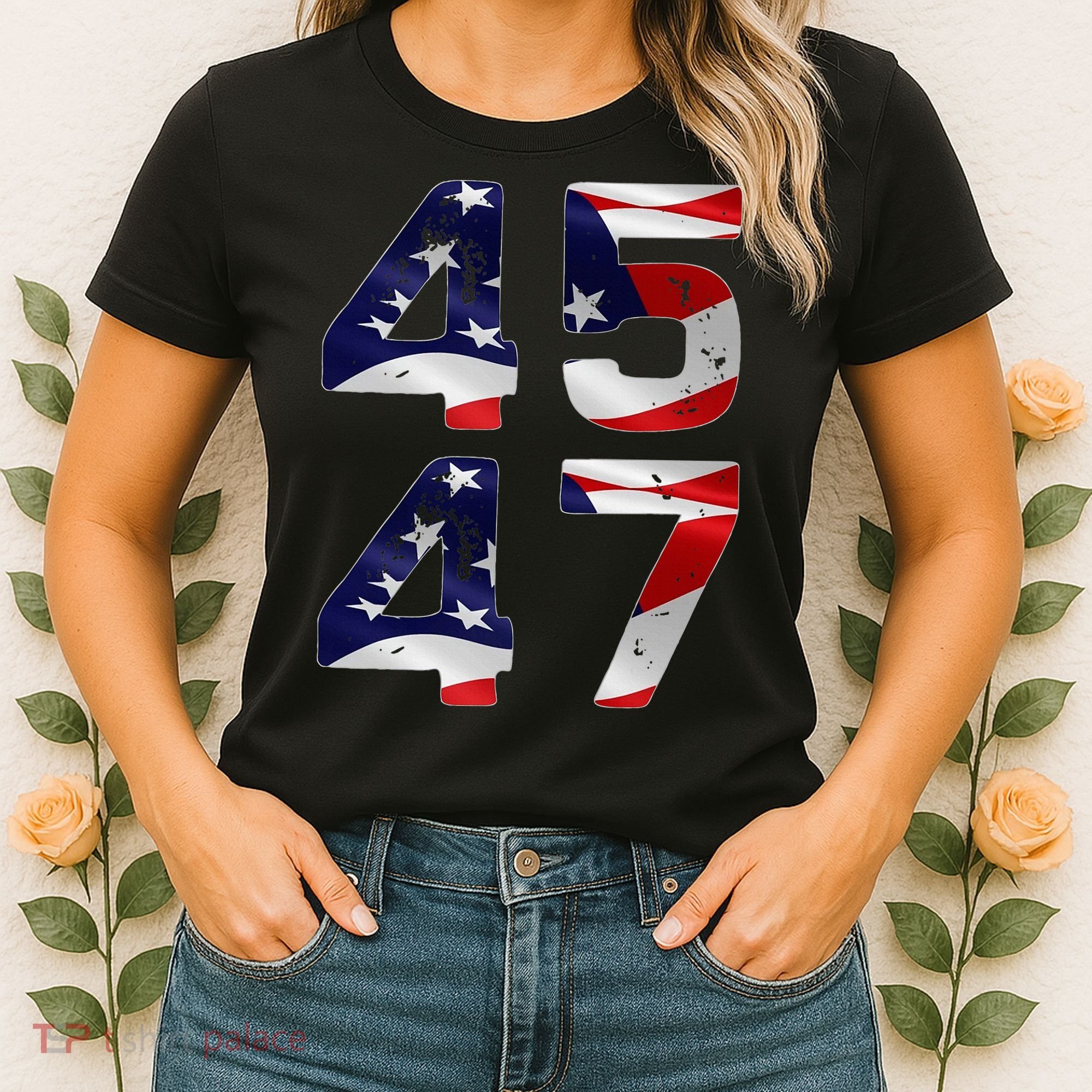 45 47 Usa Flag Women's T-Shirt
