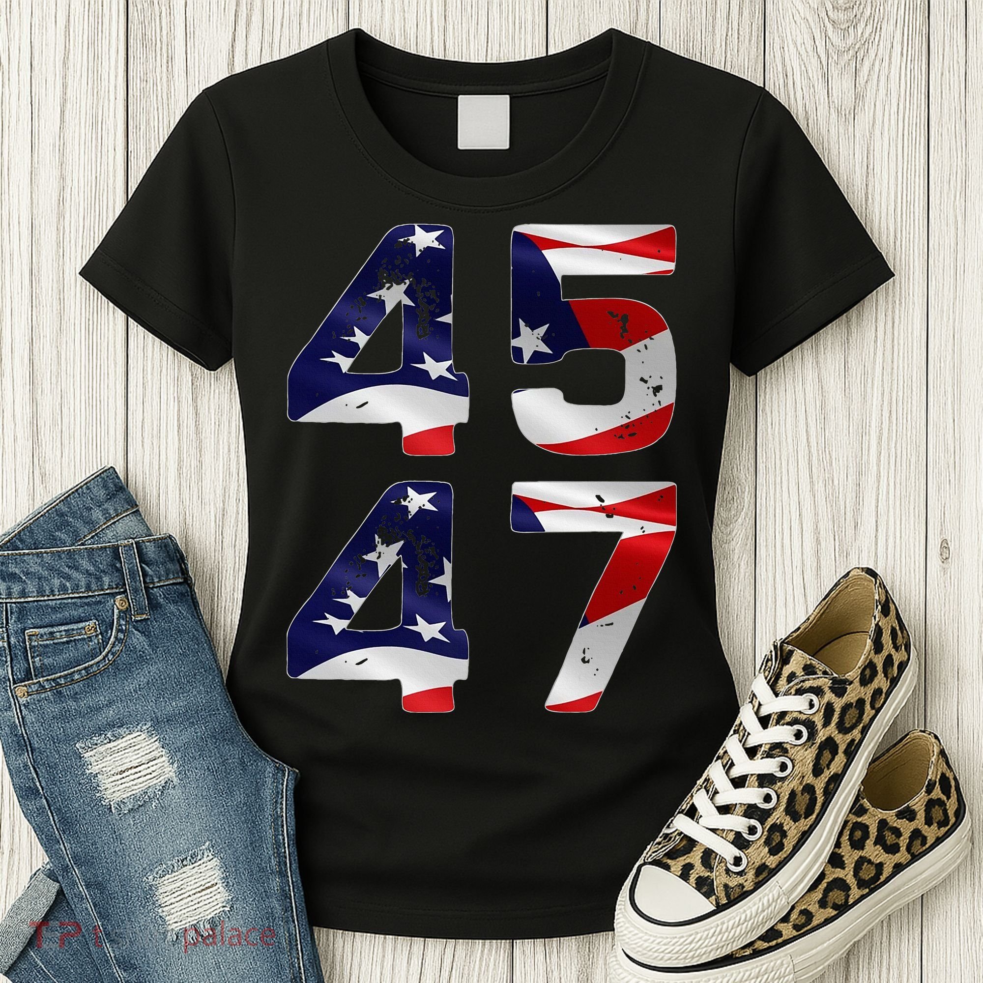 45 47 Usa Flag Women's T-Shirt