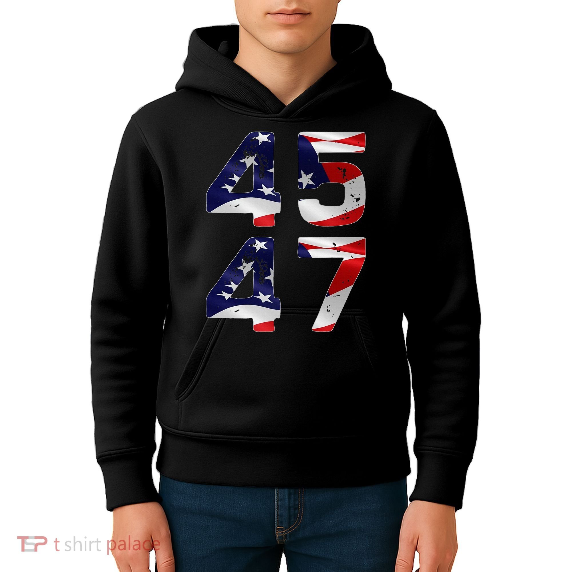 45 47 Usa Flag Kids Hoodie