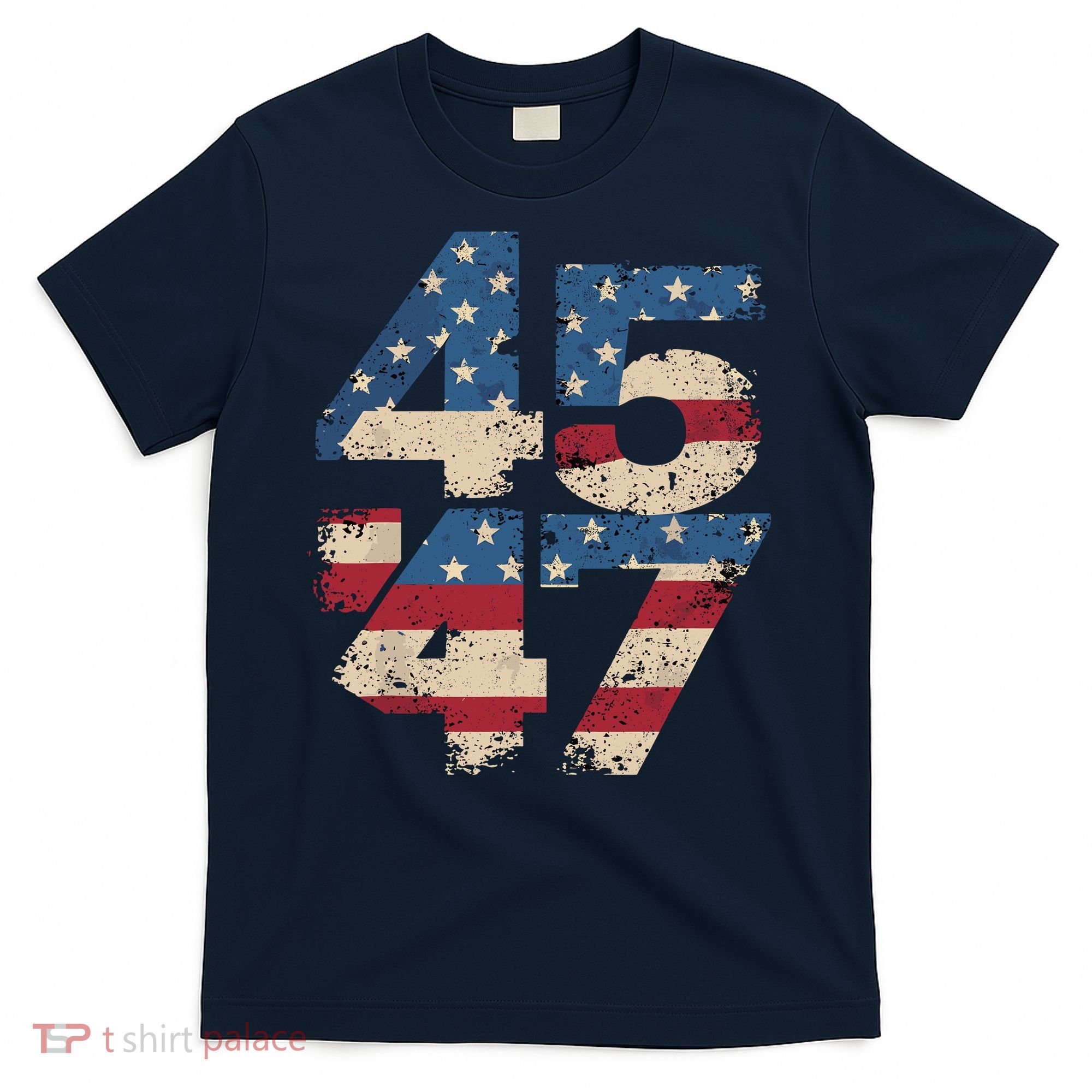 45 47 Vintage American Flag T-Shirt