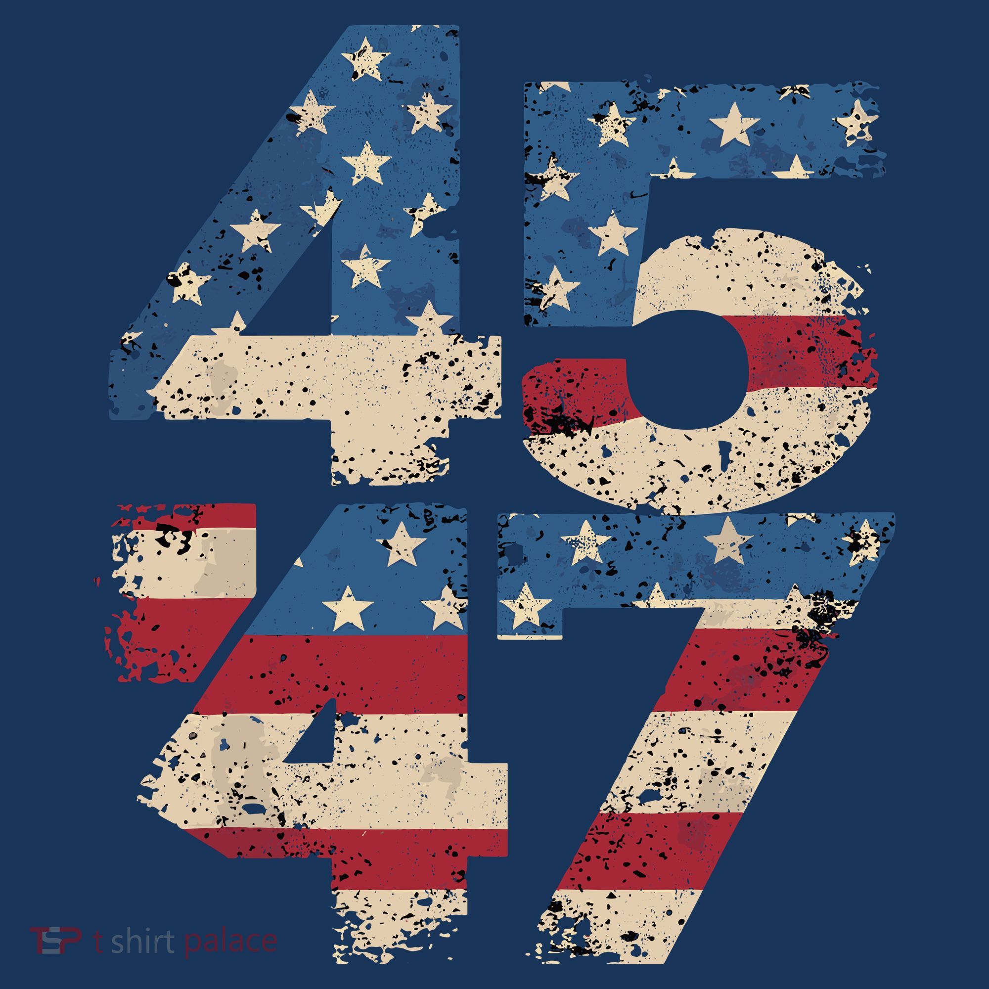 45 47 Vintage American Flag T-Shirt