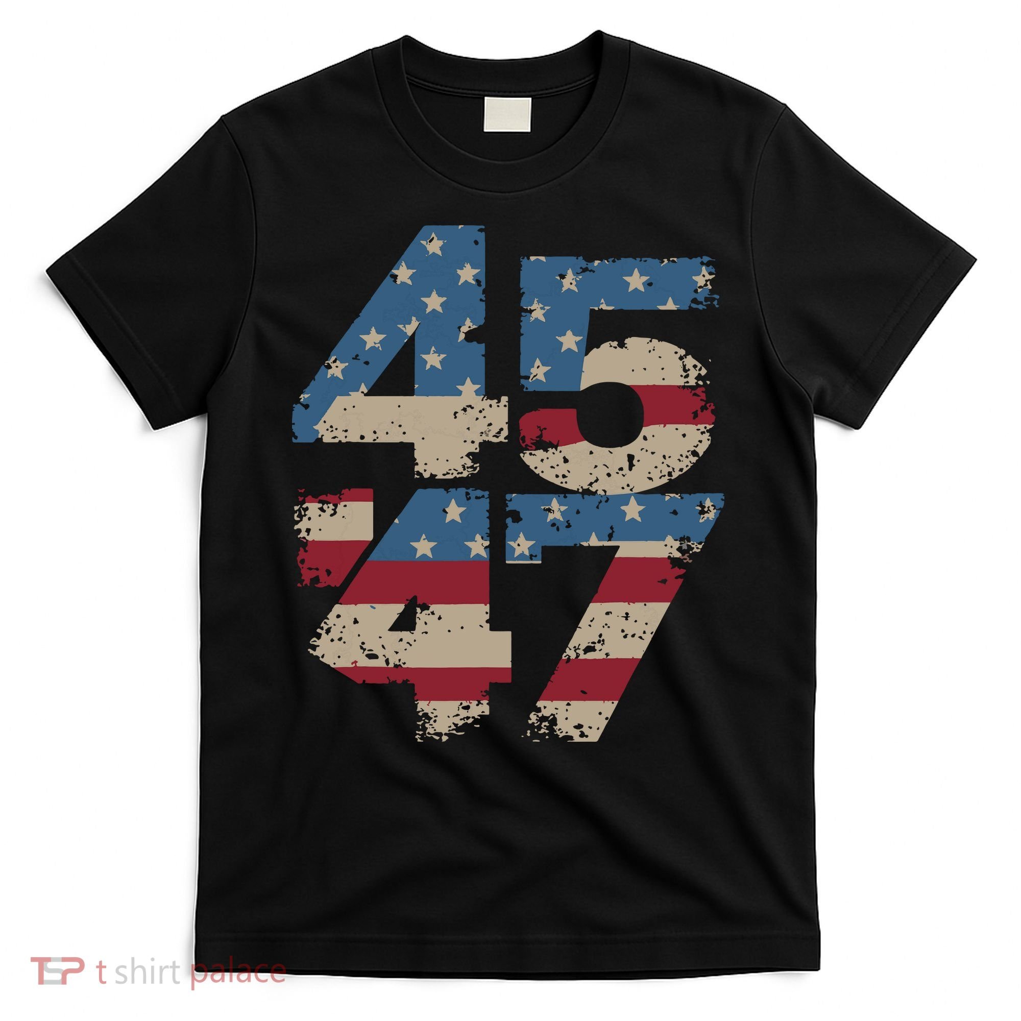 45 47 Vintage American Flag T-Shirt