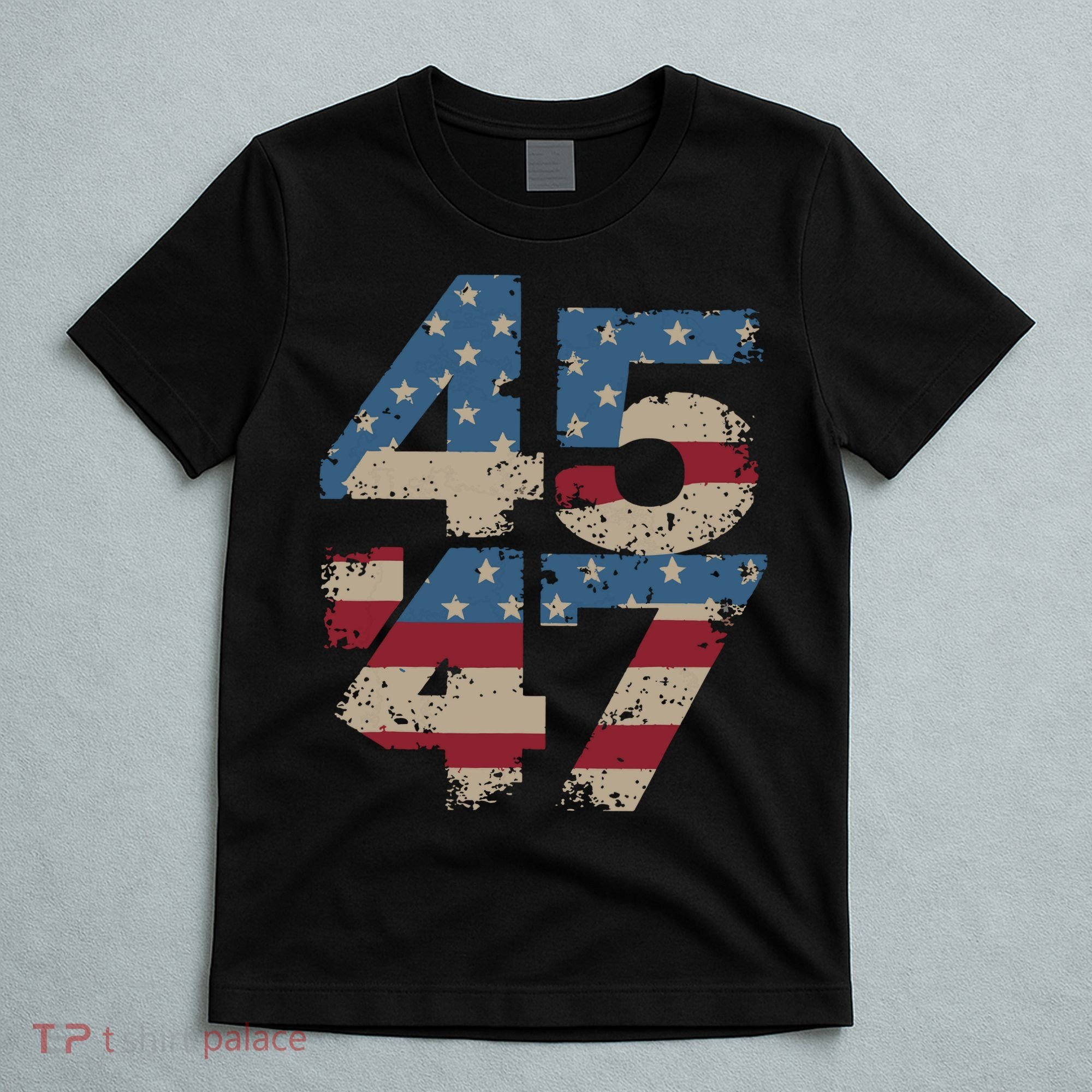 45 47 Vintage American Flag T-Shirt