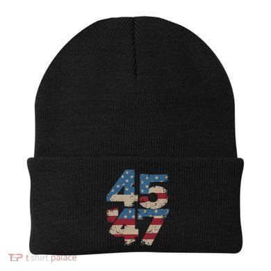 45 47 Vintage American Flag Beanie
