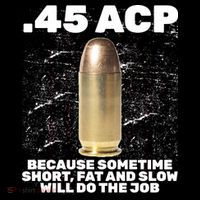 45 ACP Bullet Short Fat Slow Will Do To The Job T-Shirt thumb 7