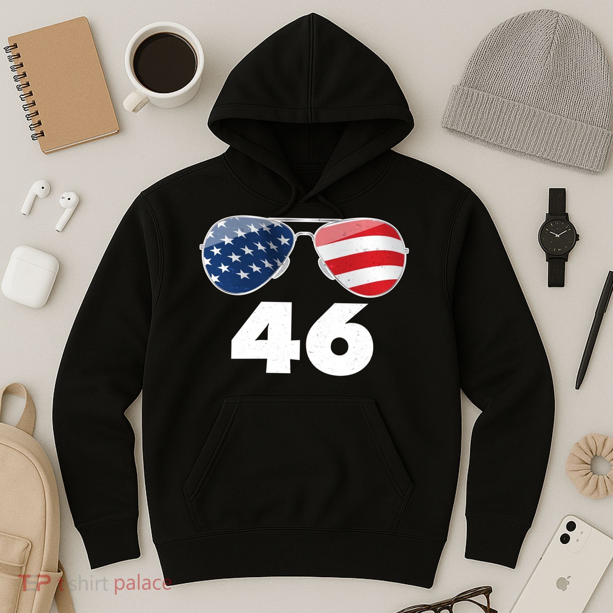 46th President Joe Biden Aviators American Flag Hoodie