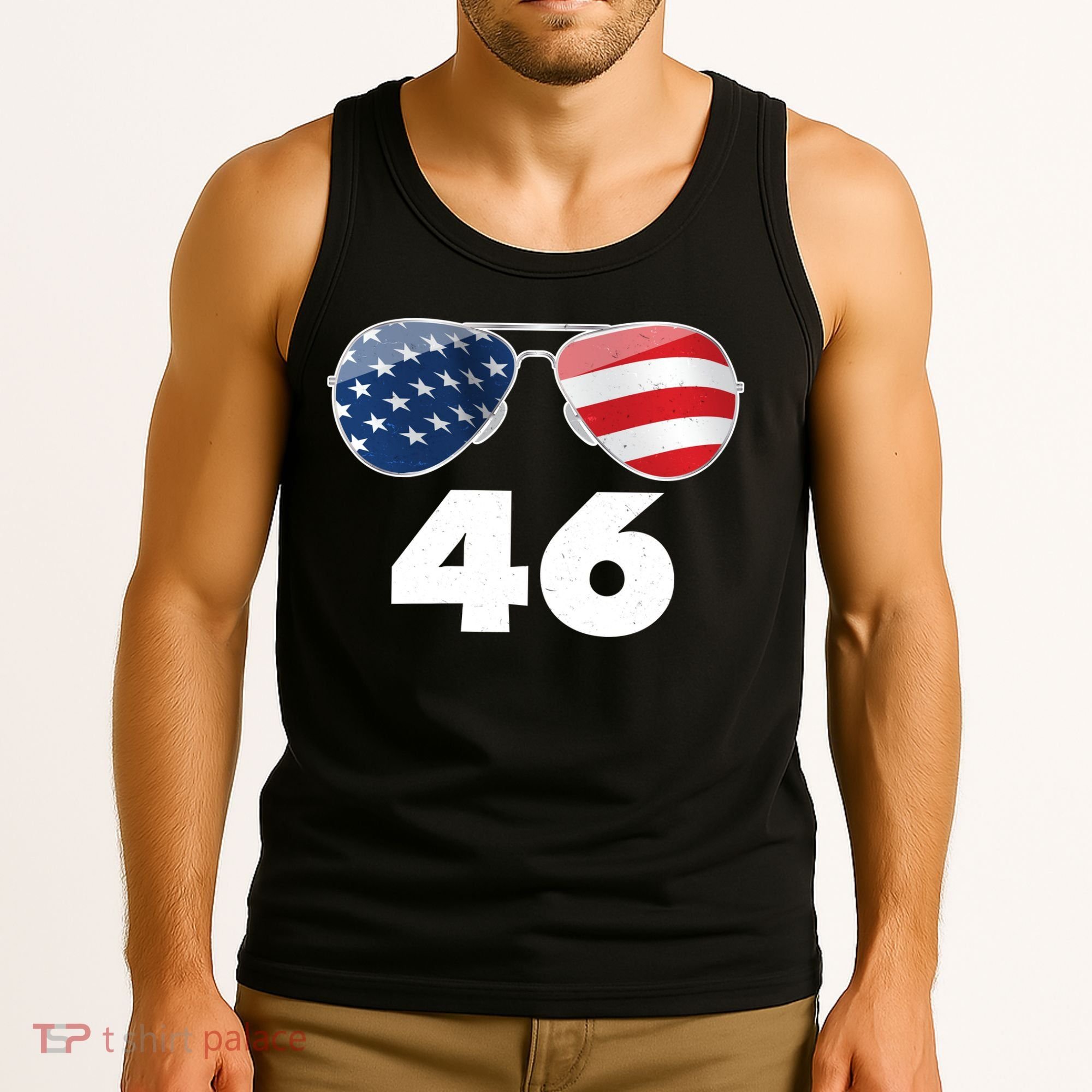 46th President Joe Biden Aviators American Flag Tank Top