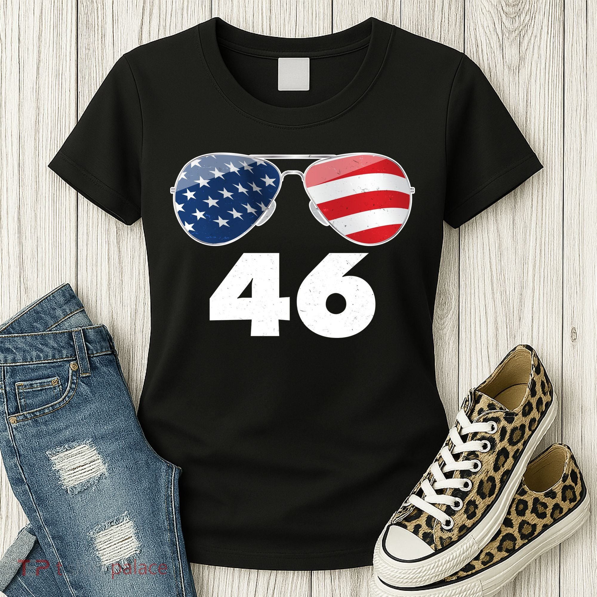 46th President Joe Biden Aviators American Flag Women's T-Shirt