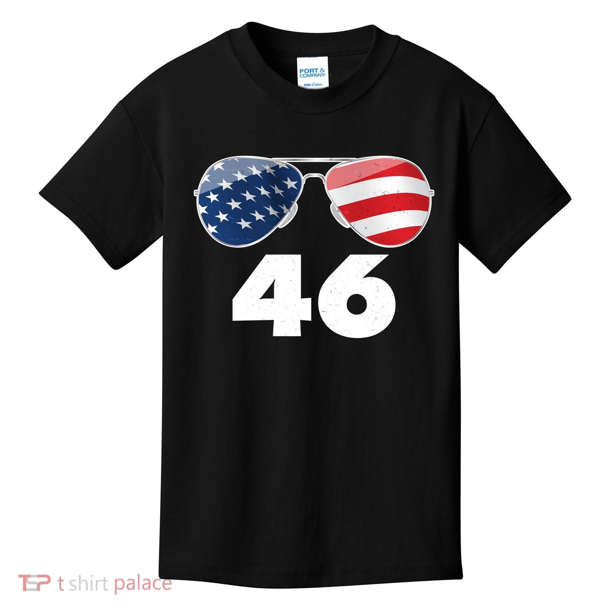 46th President Joe Biden Aviators American Flag Kids T-Shirt