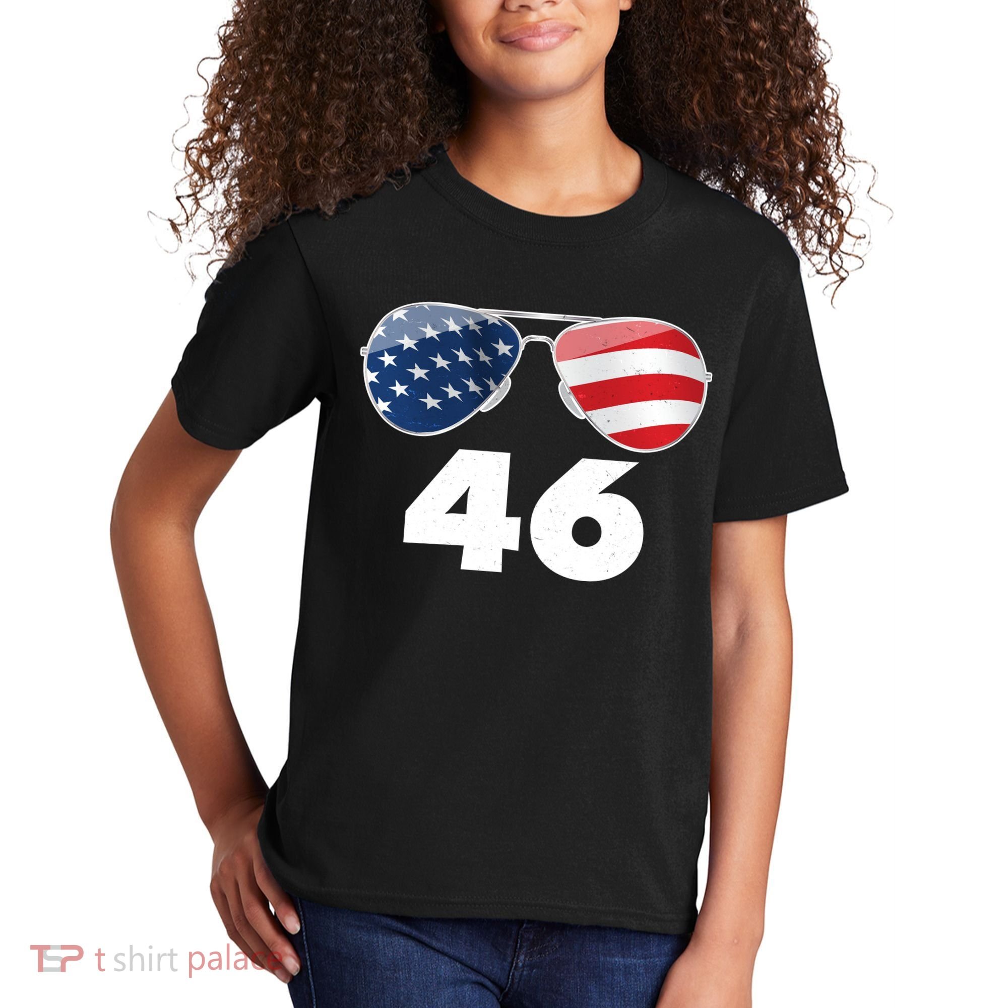 46th President Joe Biden Aviators American Flag Kids T-Shirt