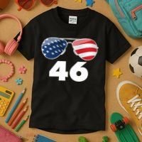 46th President Joe Biden Aviators American Flag Kids T-Shirt thumb 3